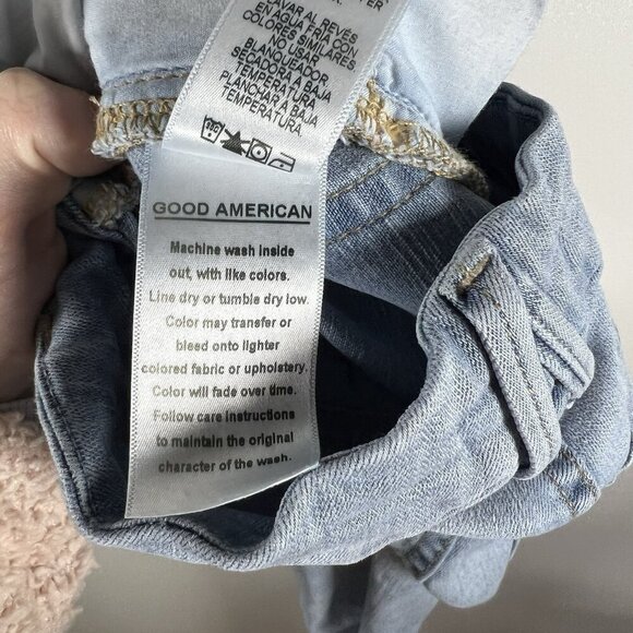 GOOD AMERICAN Good‎ Waist Women's Size 0/25 Crop Skinny Jeans Distressed - Picture 13 of 13